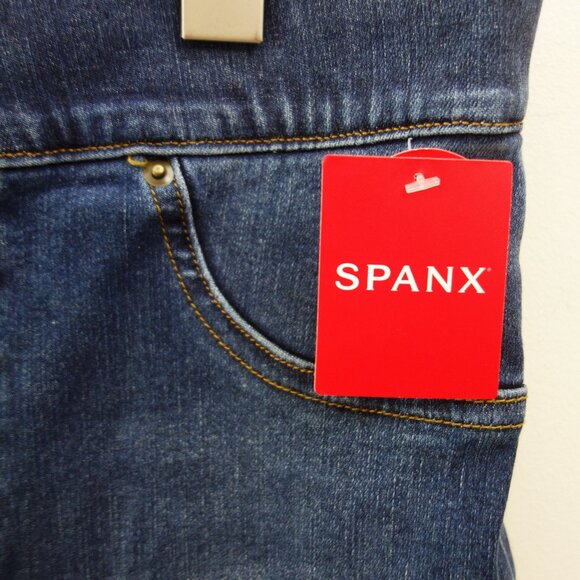Spanx High Rise Distressed Denim Skinny Jean Jegging Medium wash Size (M) NWT! - Picture 8 of 10